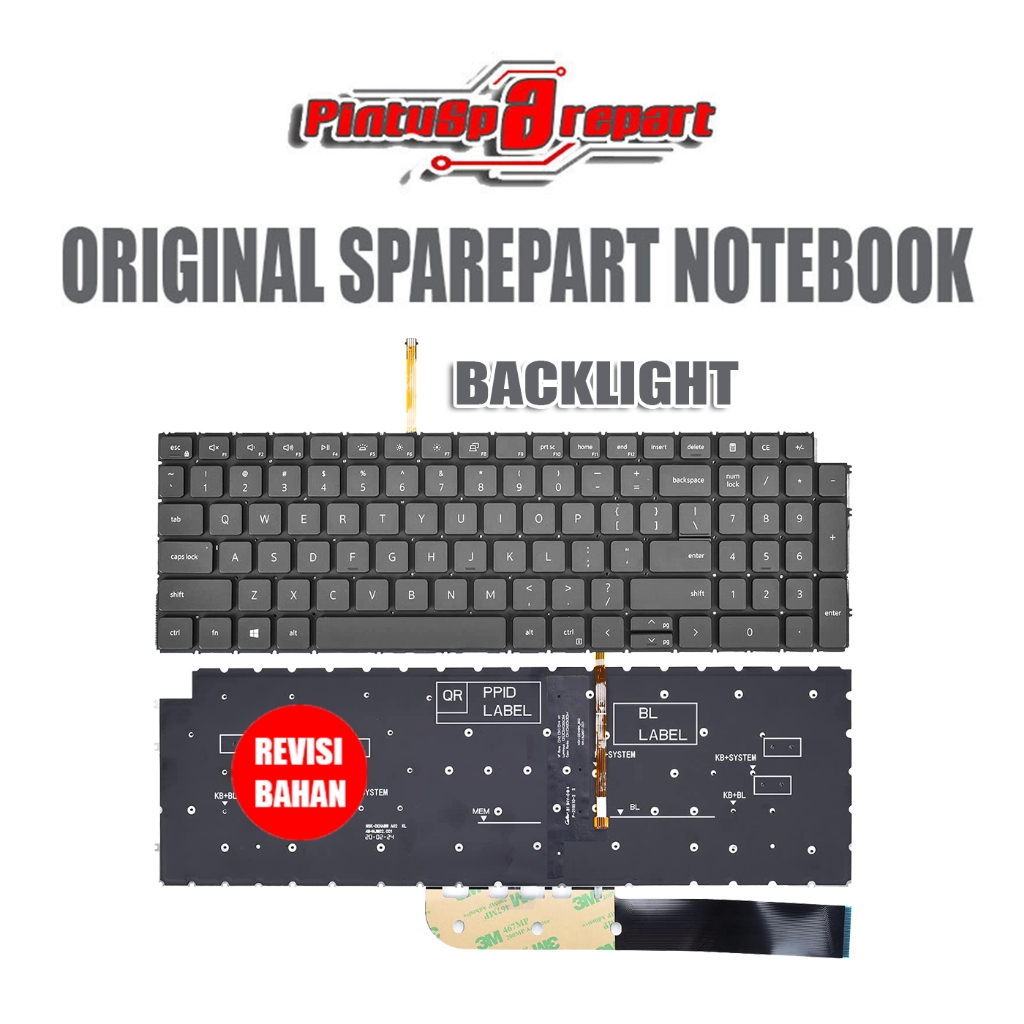 (GENUINE BACKLIGHT) ORI NEW KEYBOARD LAPTOP DELL LATITUDE 3510 E3510C DELL VOSTRO 5502 BLACK HITAM B