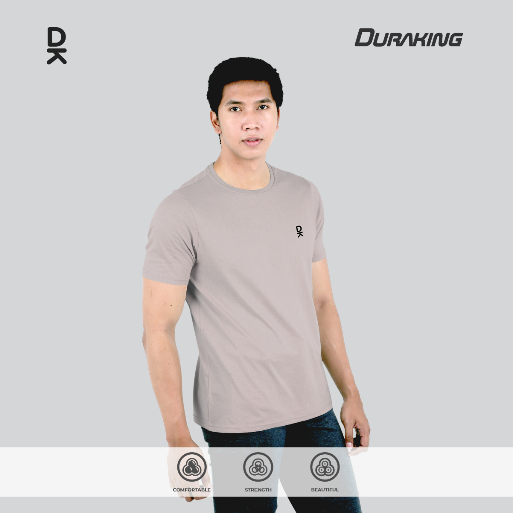 Duraking Kaos 100% Cotton SUPIMA Daily Wear Grey