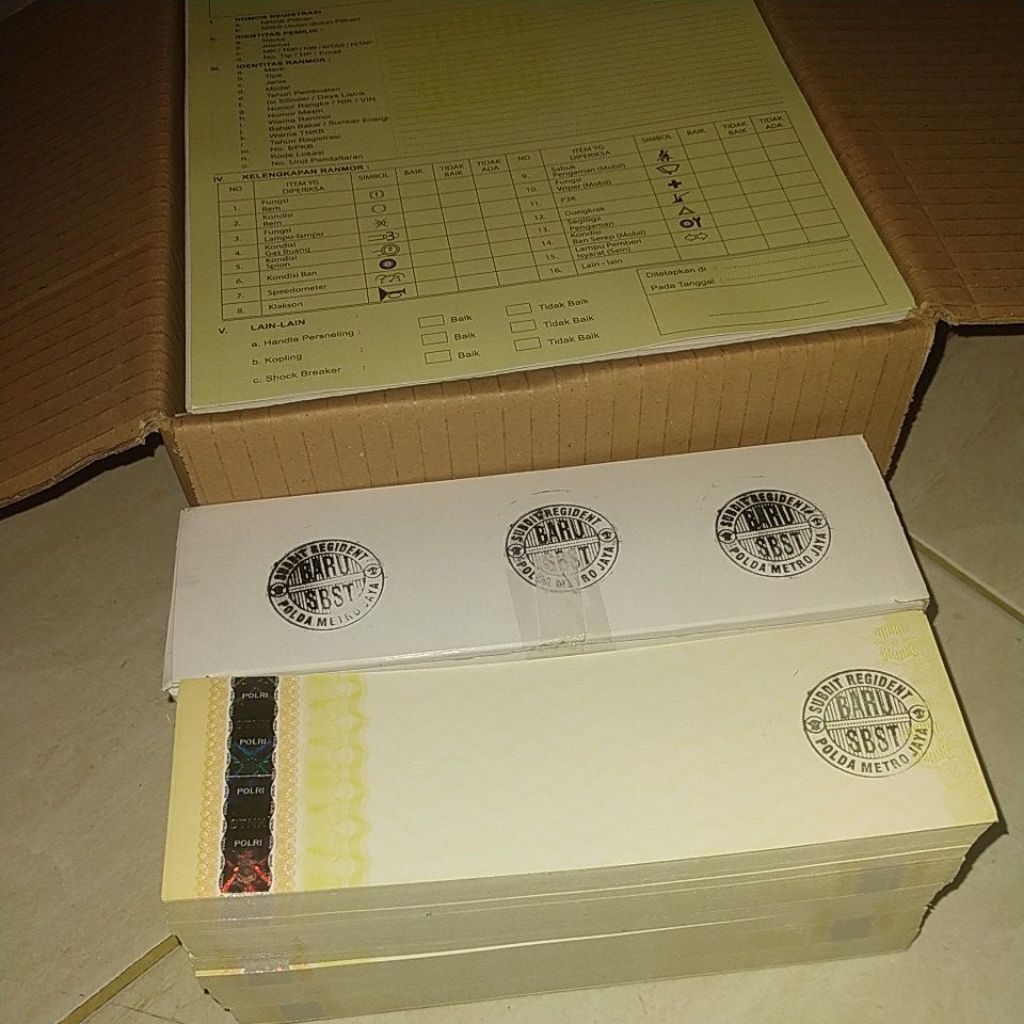 

New pensil kertas esek cek fisik nomor rangka mesin kendaraan BARU