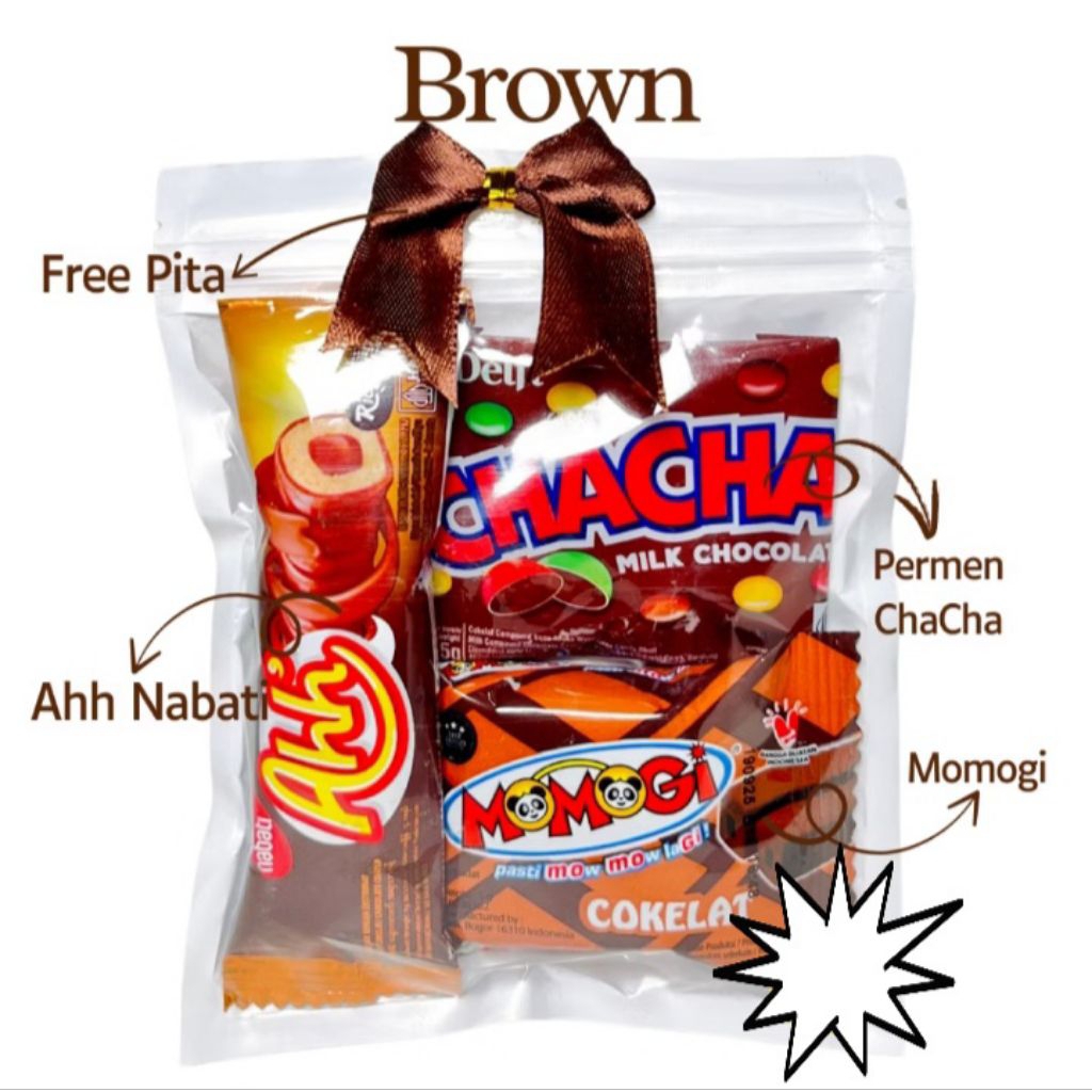 

mini gift snack ultah brown