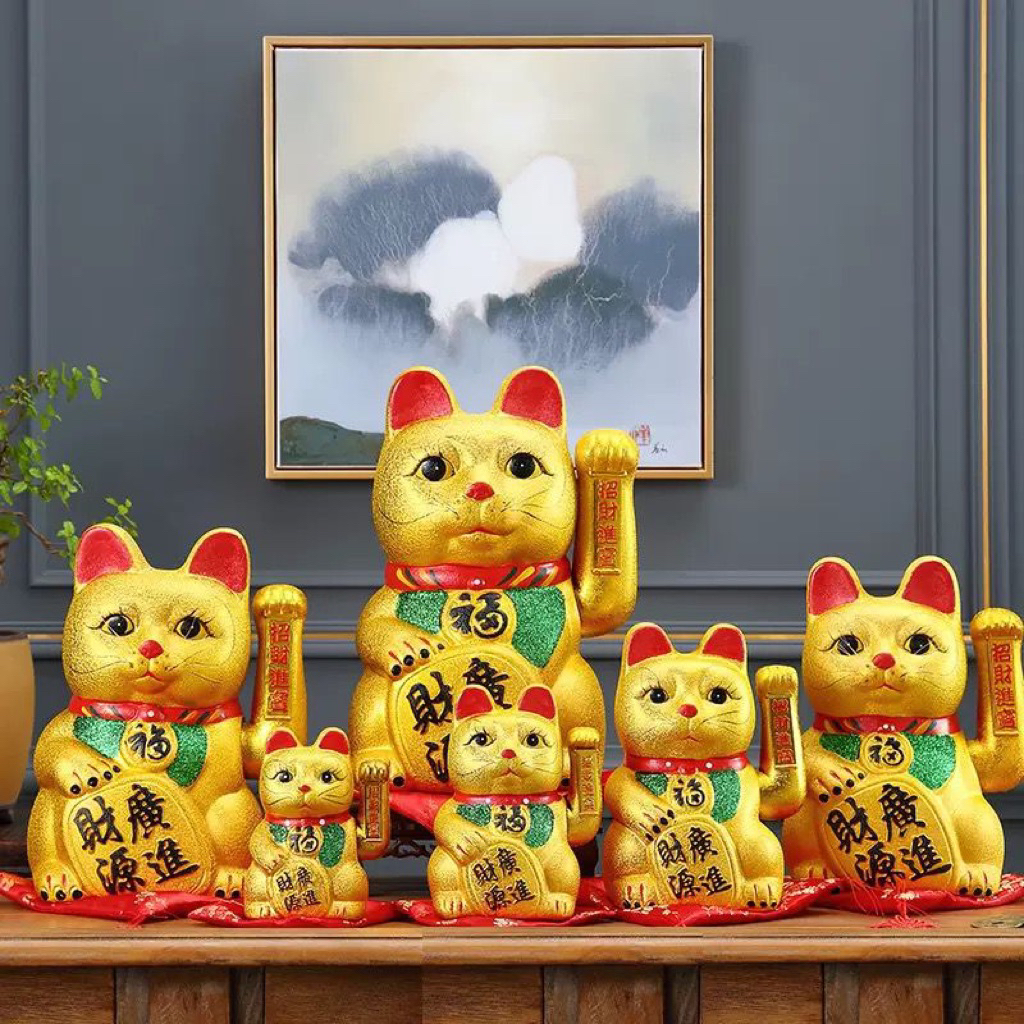 Aineed | Kucing Hoki, Lucky Cat, Patung Kucing Pembawa Rejeki, Kucing Cina, Hoki Cat, Patung Kucing