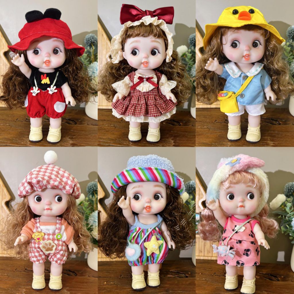 New Arrival Boneka BJD 28cm Big Head Korean Dolls Premium With Box Hadiah Ulang Tahun