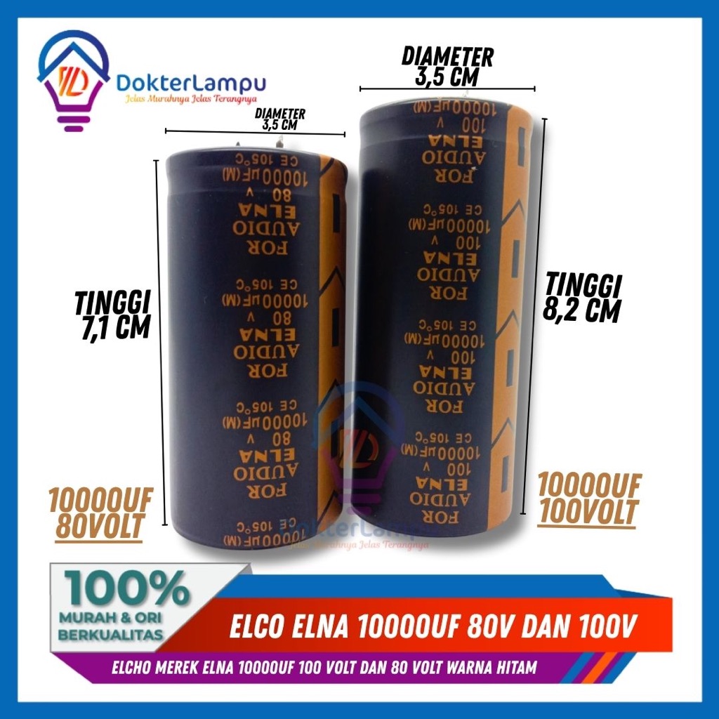 ELCO ELNA 10000UF 100v DAN ELCO ELNA 10000UF 80v