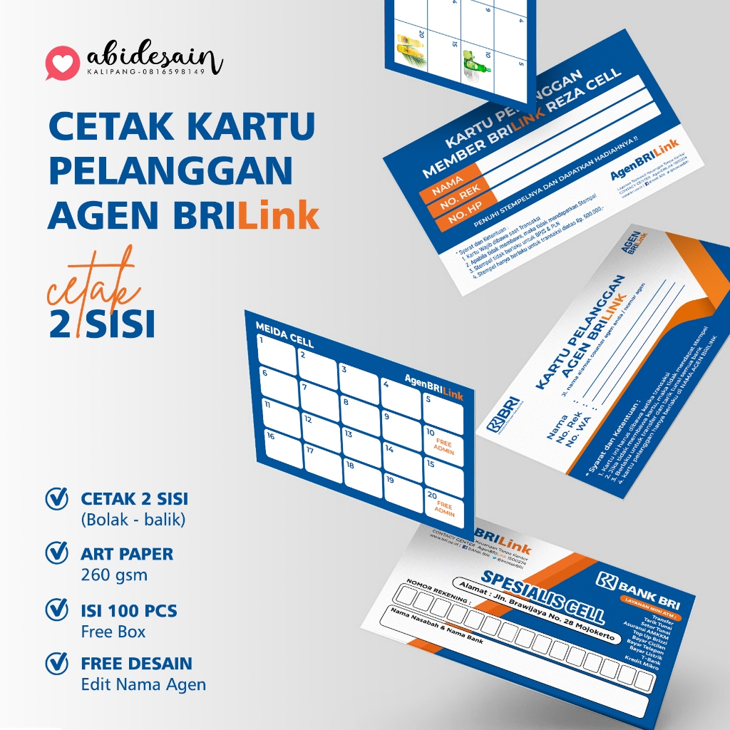 

KARTU PELANGGAN AGEN BRILINK - KARTU MEMBER - AGEN BRILINK - 2 SISI - FREE EDIT NAMA AGEN