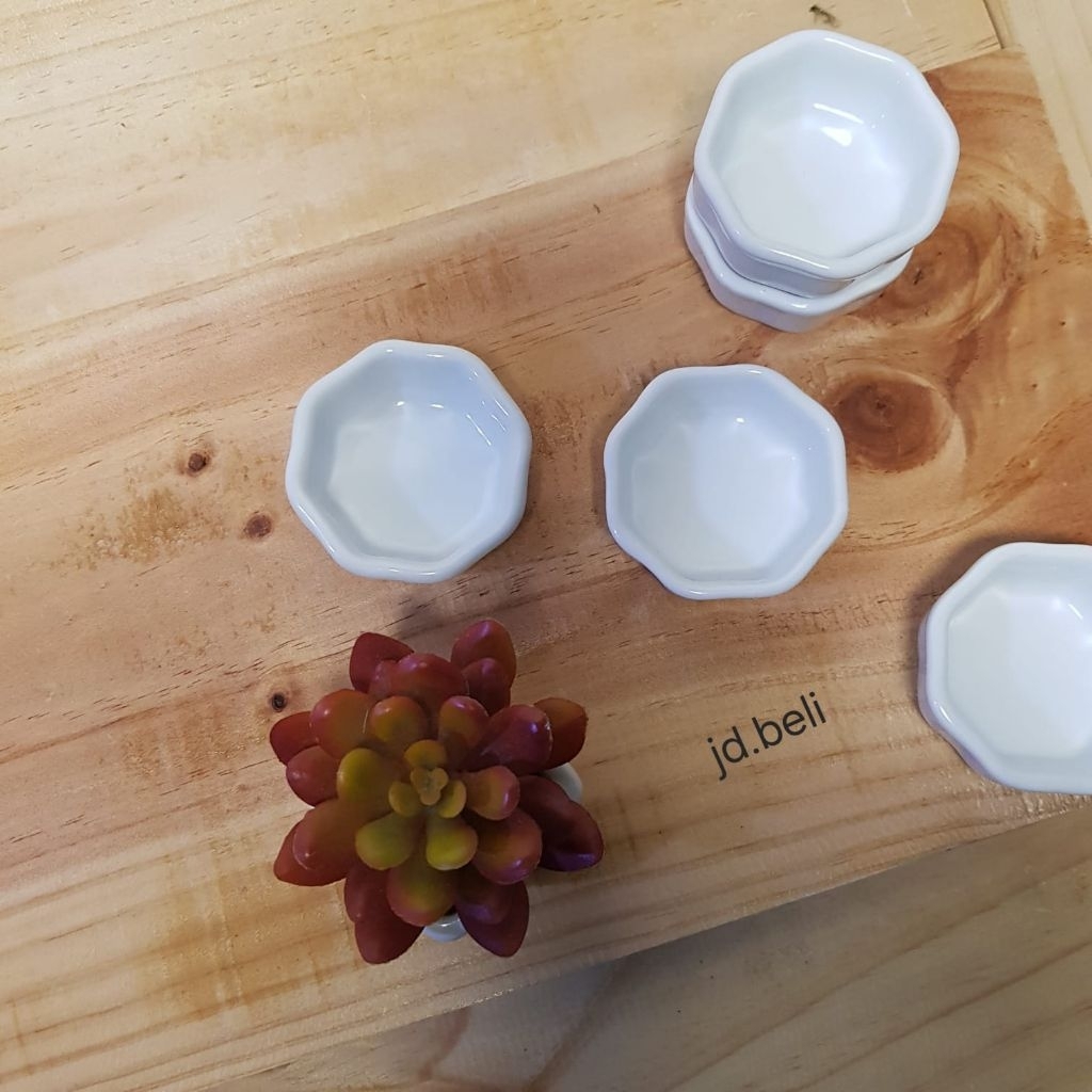 Mangkuk sambal keramik/Mangkuk sambal segi enam/Mangkok kecil/Mangkuk saus sambal kecap/Piring samba