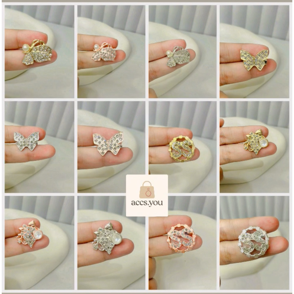 Promo Paket 20pcs Bros dagu mini/ bros kecil/ tuspin hijab