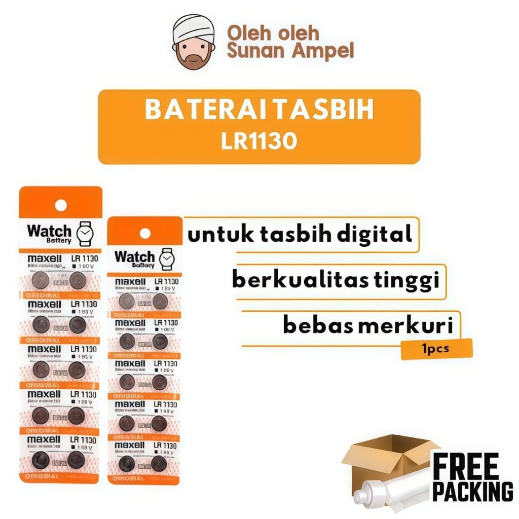 BATERAI LR  1130 Tasbih Digital Alarm Jam Maxell LR  1130 Bagus Berkualitas  Terbaik