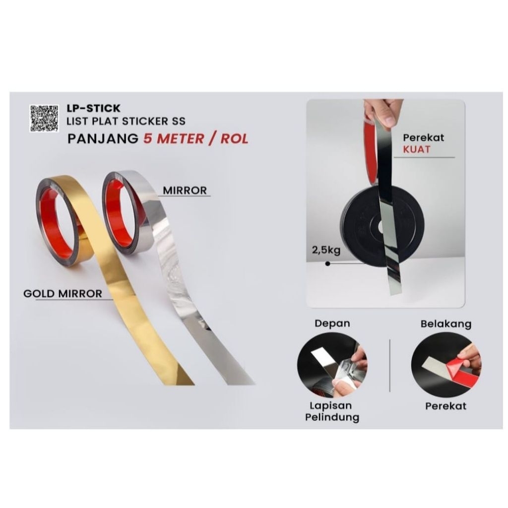 Huben list plat sticker gold/plat mirror gold/list ss gold/list gold