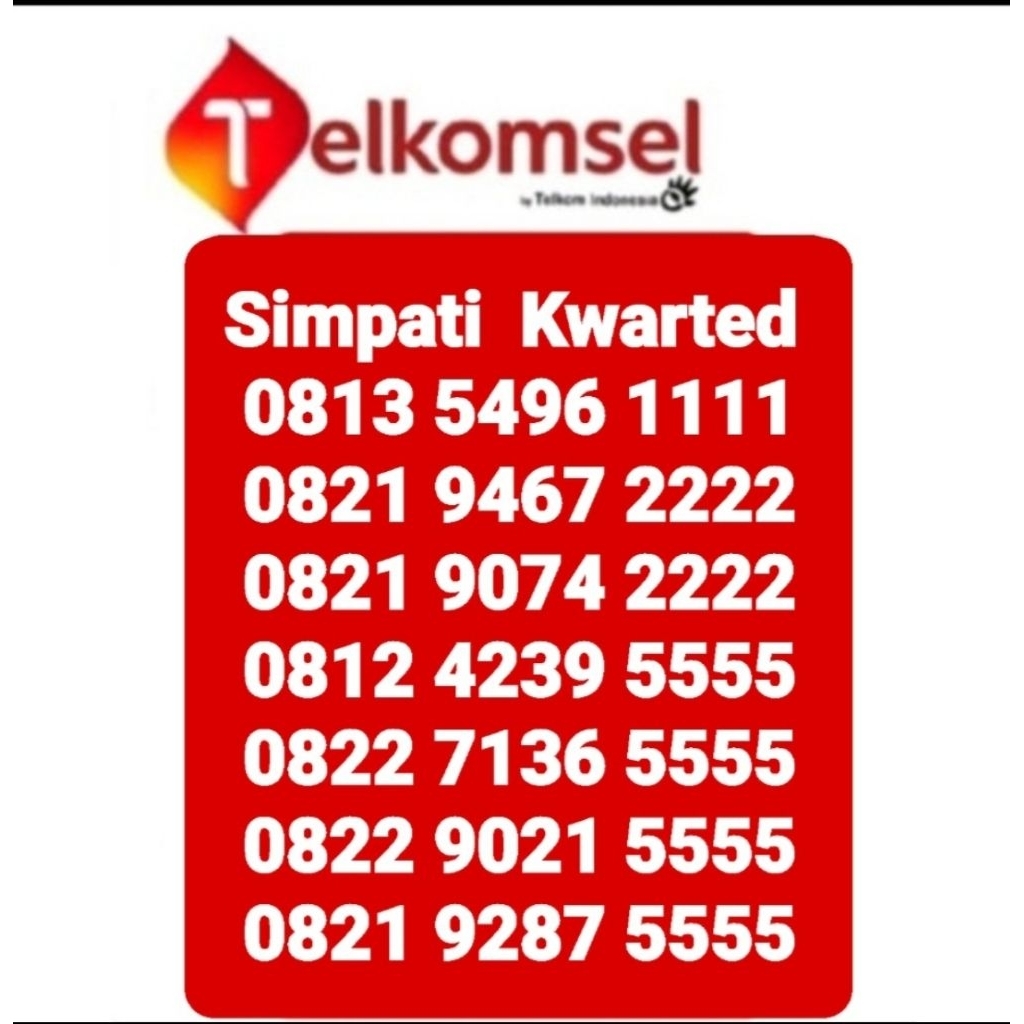 NOMOR CANTIK SIMPATI KWARTED 1111,2222,5555