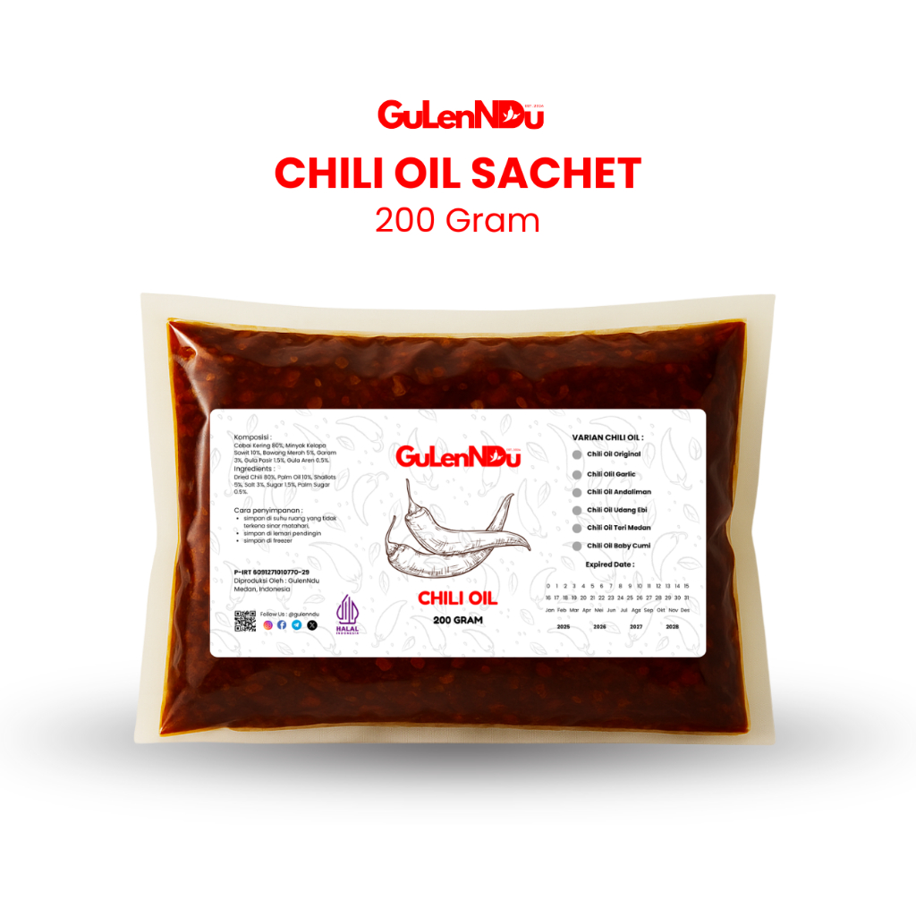 

Chili Oil 200Gram Halal Pedas Kemasan Sachet Refill Sambal Serbaguna Bisa Instan COD