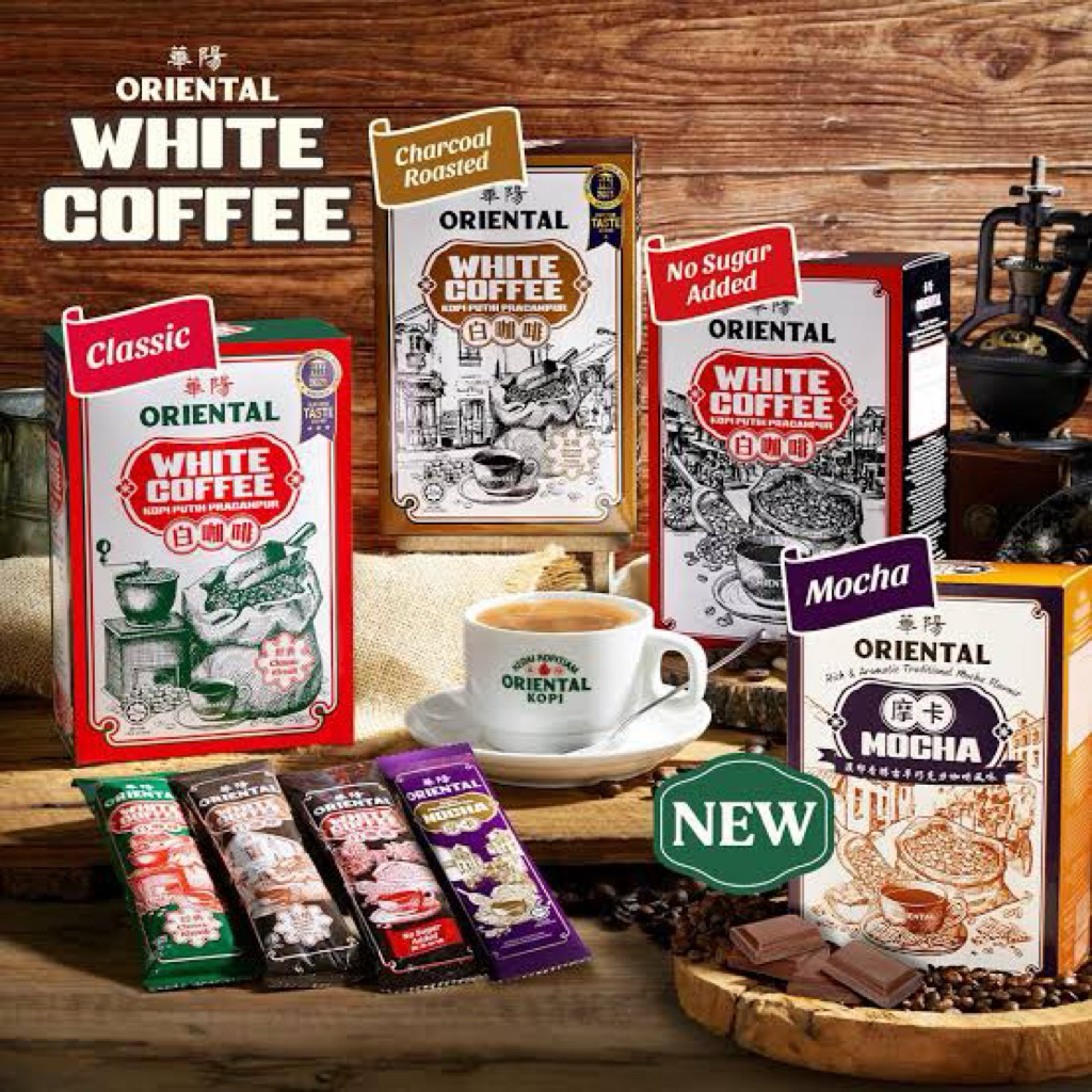 

[READY STOCK] Oriental Kopi White coffee Malaysia All Varian White Coffee | Coffee Cham | Royal Chocalate | Teh Tarik | Mocha | Drip Coffee