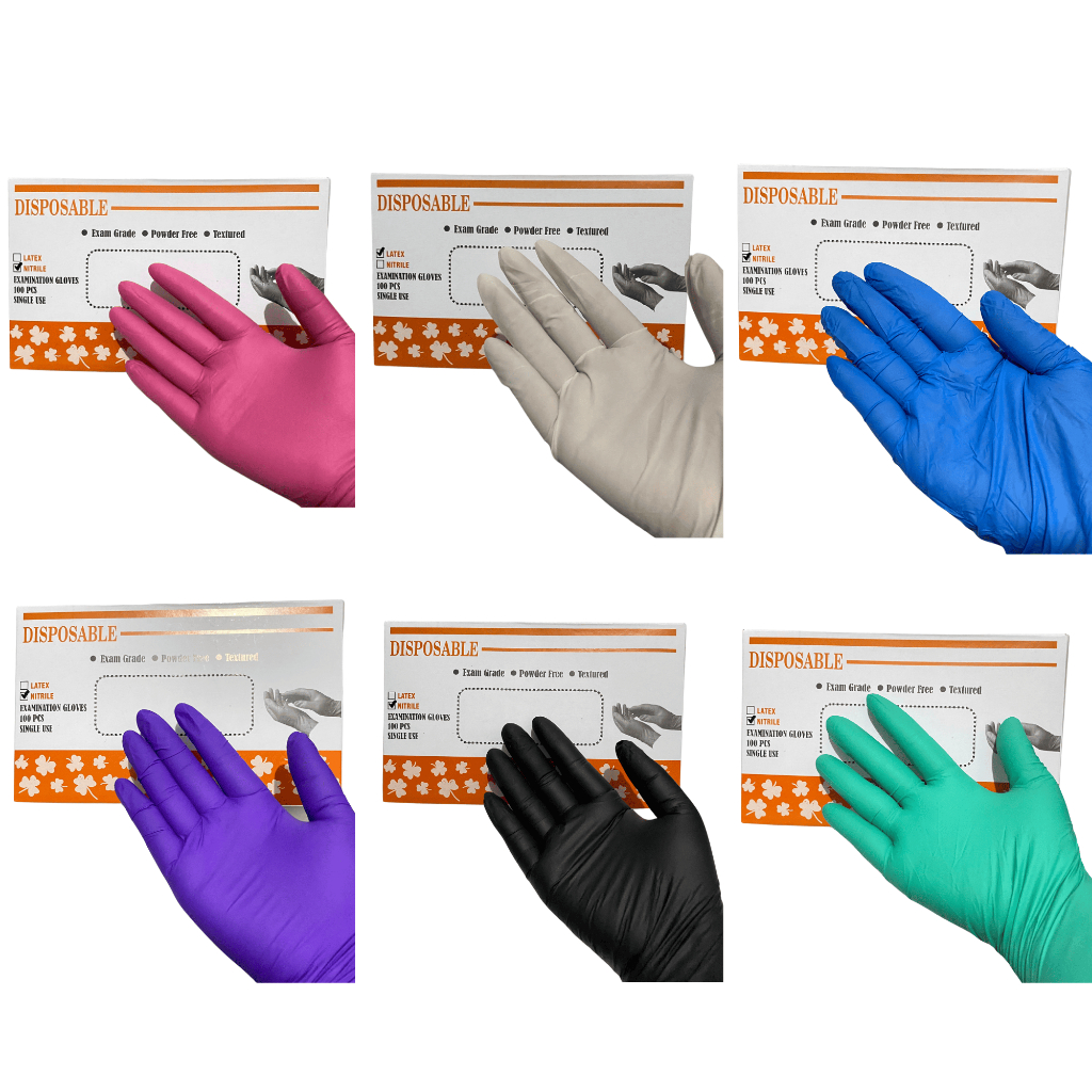 Sarung Tangan Nitrile dan Latex Powder Free Isi 100Pcs Berbagai Warna TERMURAHH