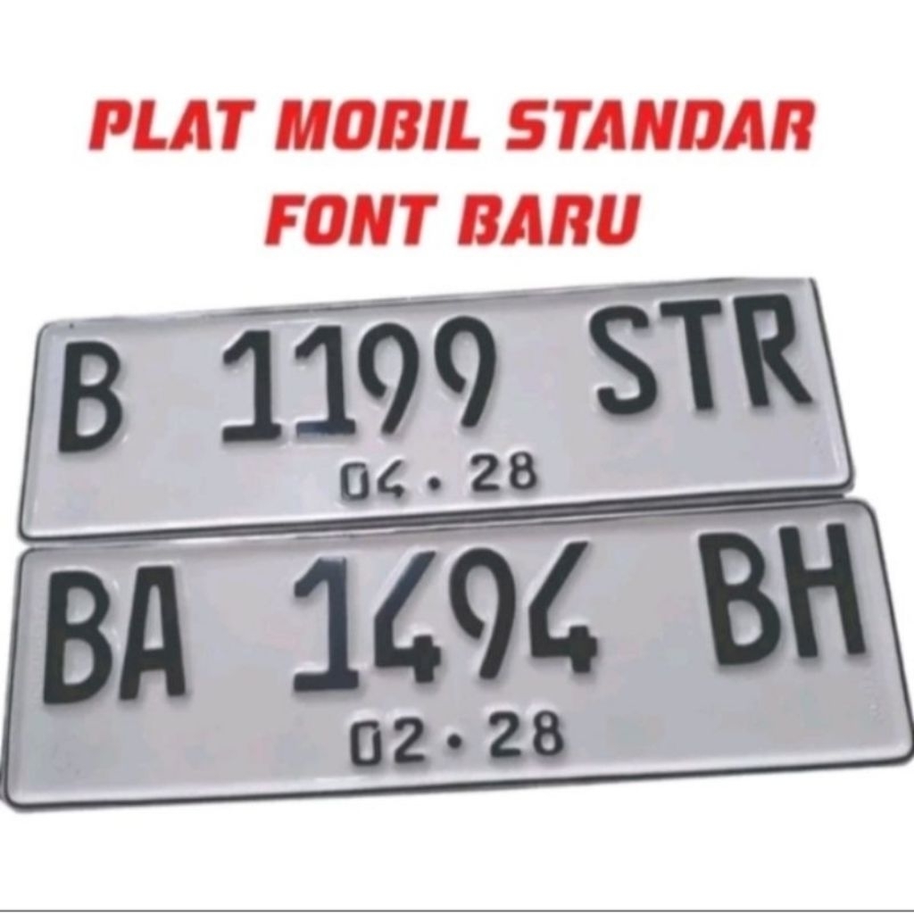 PLAT MOBIL PUTIH/HITAM STANDAR BERLOGO KORLANTAS