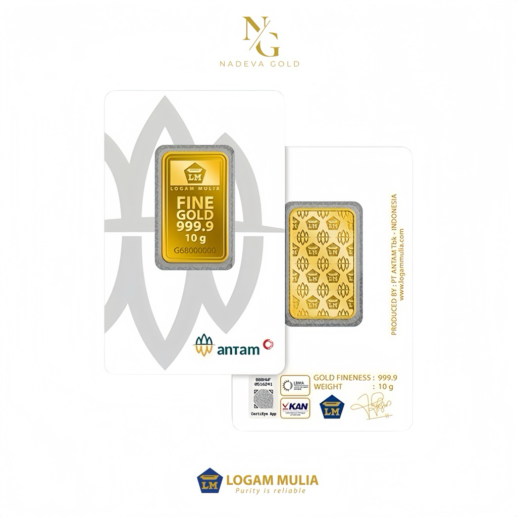 Emas Logam Mulia Antam certy 10gram /gr Rm thn 2021/2022 original murah
