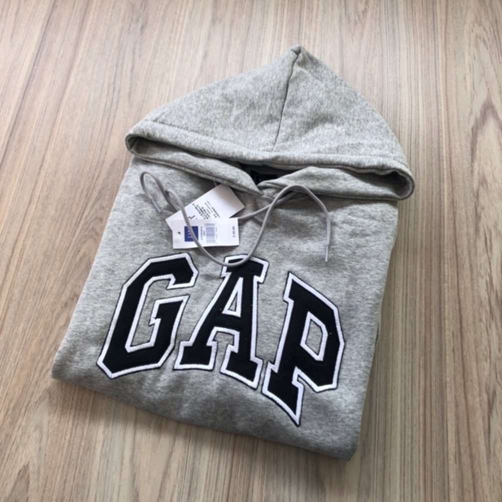 KODE Q33P Hoodie Gap  Jaket Sweater Gap Abu Bordir Tebal Premium Size M Sampai XXL