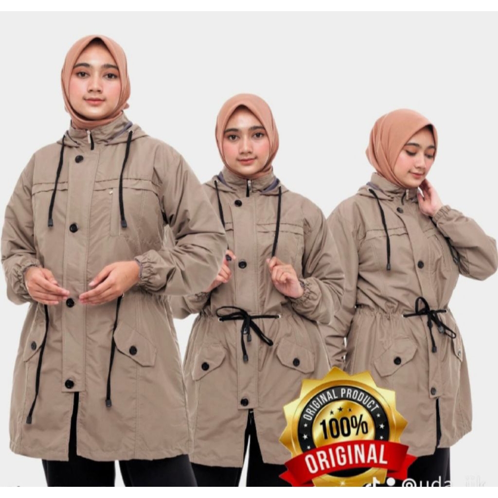 Jaket Parka Wanita Muslimah Terbaru Jaket Sar'i  Anti Air Waterproof