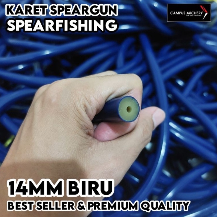 Karet Speargun 14mm Biru Bukan Primeline Rob Allen Spearfishing Rubber Premium KODE F8F3