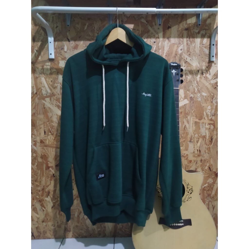 JAKET HOODIE PRIA WANITA HIJAU BOTOL ANSCLOTH