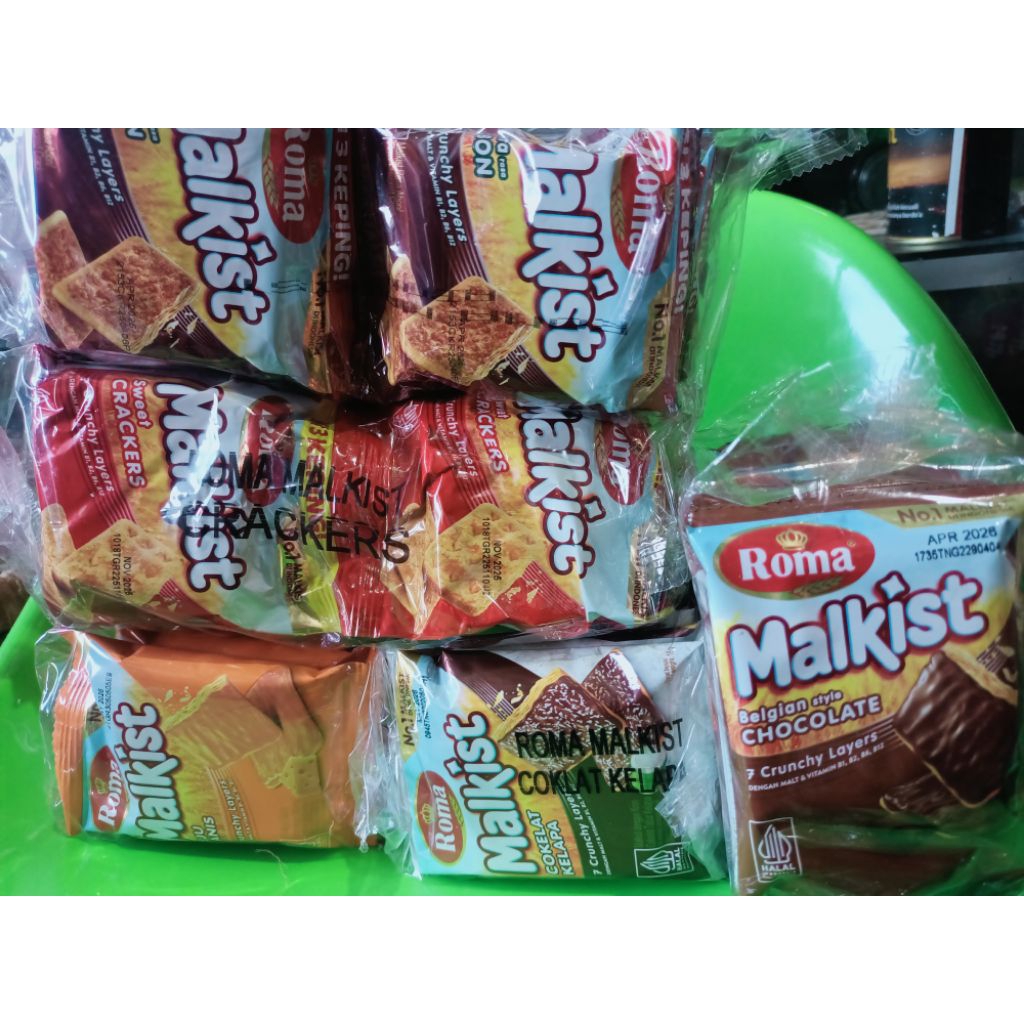

Roma Malkist coklat,keju,abon,coklat kelapa, original 1PAK ISI 10PCS(PEMBELIAN MIN 3 HARGA GROSIR)