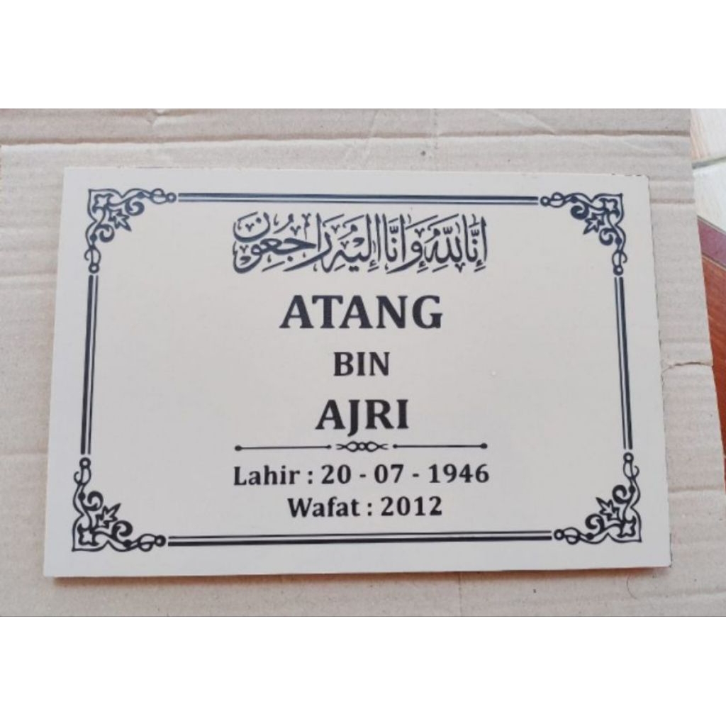 Batu Nisan Granit cream ukuran 30x20