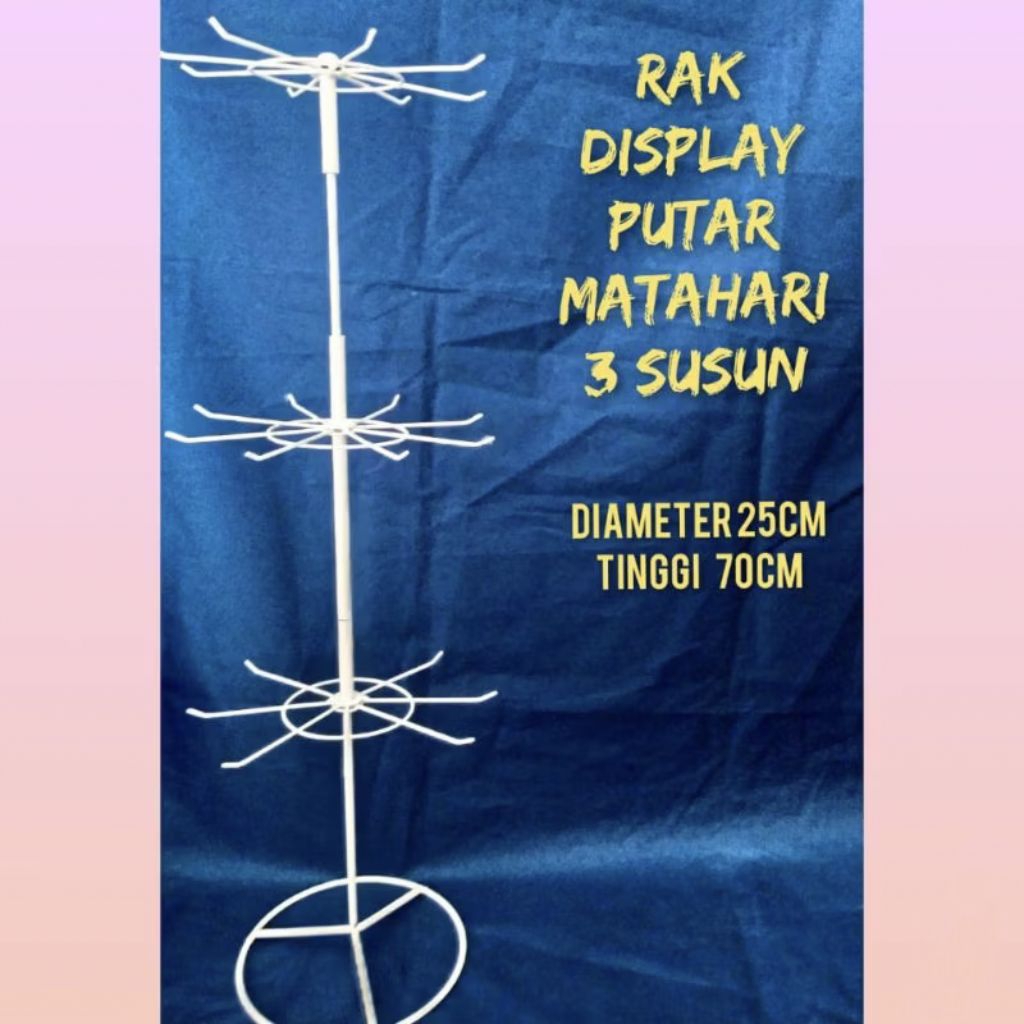 rak display putar matahari 3 susun rak aksesoris