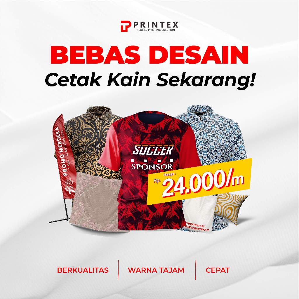 Jasa Cetak Kain Print Press Sublim | Hijab Print | Jersey Basket | Jersey Bola | Bantal Print | Kain