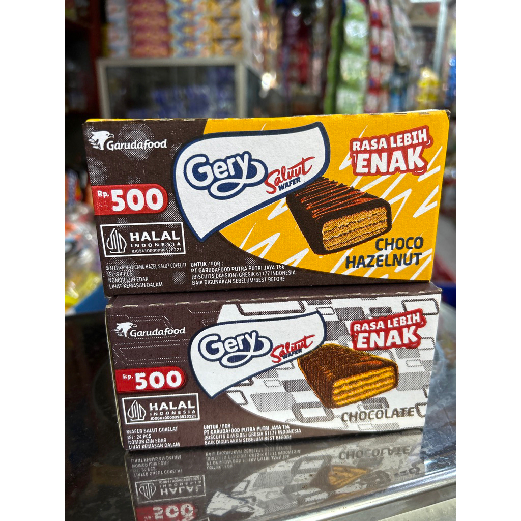 

Gery Saluut wafer chocolate & choco hazelnut isi 24pcs