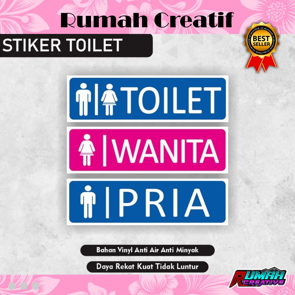 

STICKER LABEL TOILET-STICKER TOILET WANITA-STIKER TOILET PRIA-STIKER KAMAR MANDI VINYL GLOSSY-SR 06