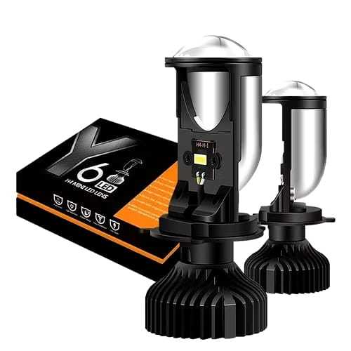 2Pcs Led H4 Y6 Mini Projector Cahaya Biled Dengan Kipas Pendingin