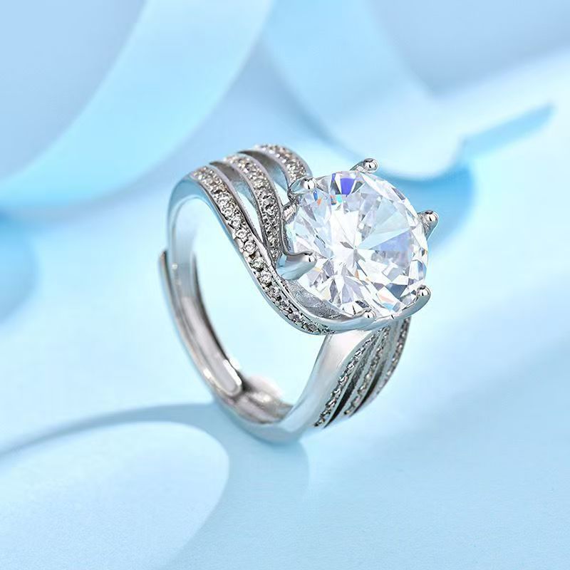Cincin Wanita Fashion Berlian 5 Karat Lapisan Emas Sertifikat Original Cincin Cewek