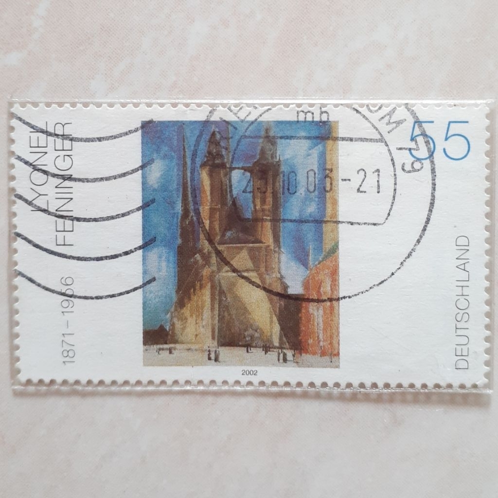 

Perangko Jerman German Painting of The 20th Century "Halle Market Church", painting by Lyonel Feininger Tahun 2002