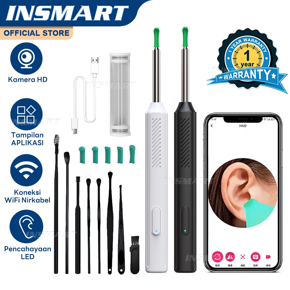 INSMART Korek Kuping Kamera LED Smart Pembersih Telinga Korek Kuping Kamera Led korek Kuping Bayi