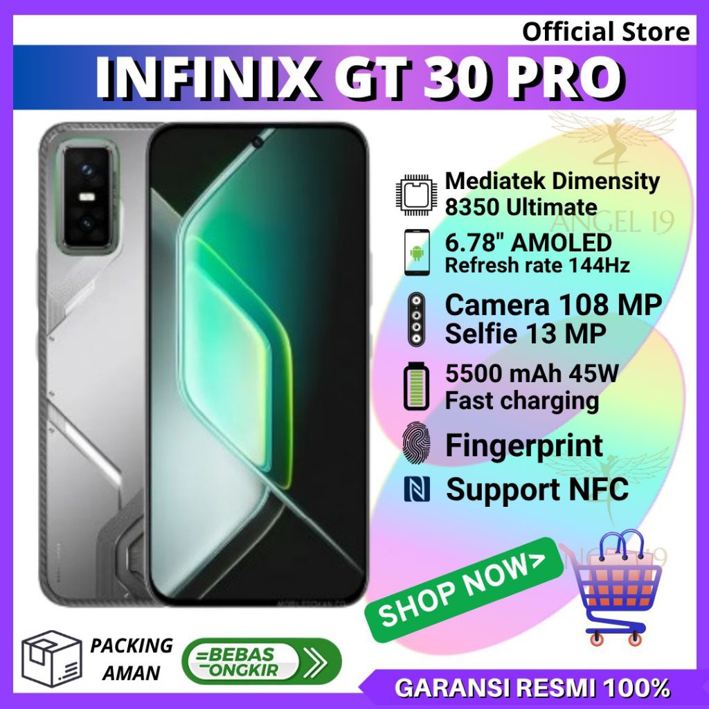 INFINIX GT 30 PRO 5G 12/512 GB - INFINIX GT 30 PRO 5G 8/256 GB REFRESH RATE 144Hz GARANSI RESMI - IN