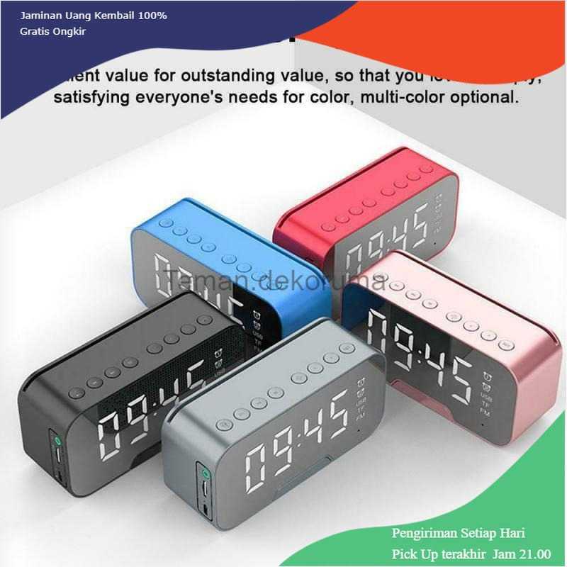 Speaker Wireless Clock Bluetooth FM Radio Alarm Clock