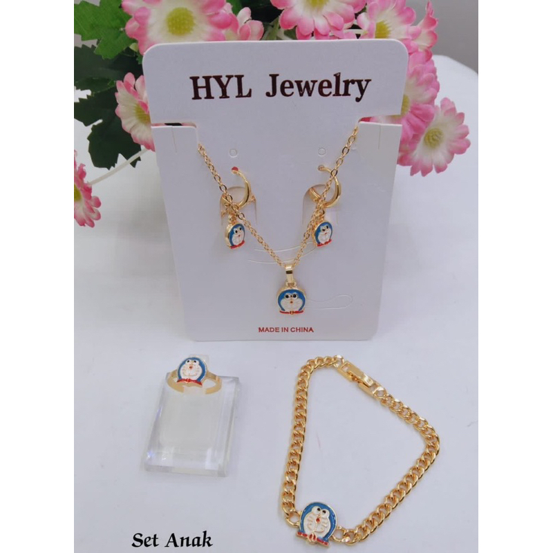 set perhiasan anak 1 tahun ketas set perhiasan lengkap anak kalung gelang anting cincin lengkap