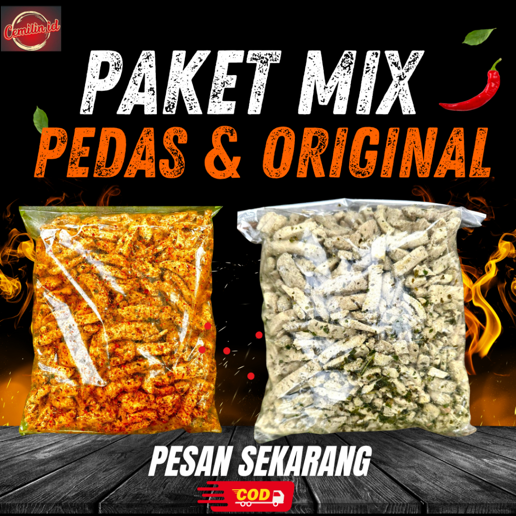 

Basreng mix campur pedas dan original (pedas 500gr & original 500gr) Basreng Campur mix murah