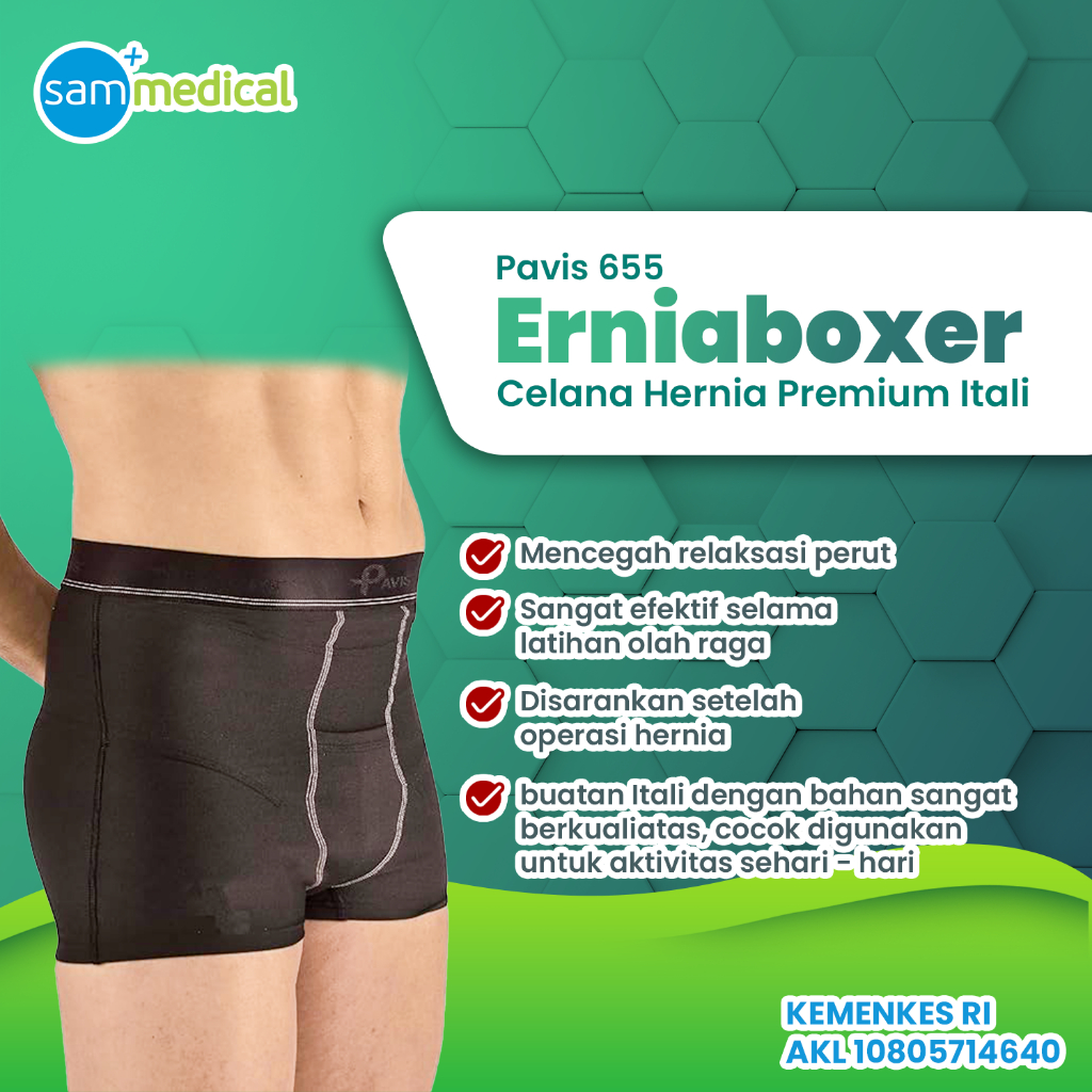 PAVIS 655 Celana Dalam Hernia Boxer + PAD  Celana Supporter - DEWASA