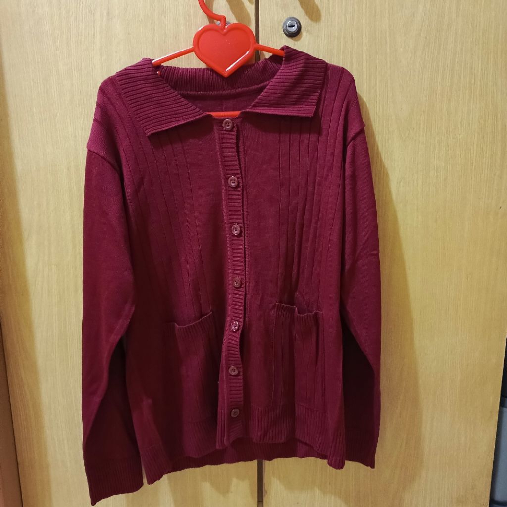 Mantel Rajut Wanita Merah