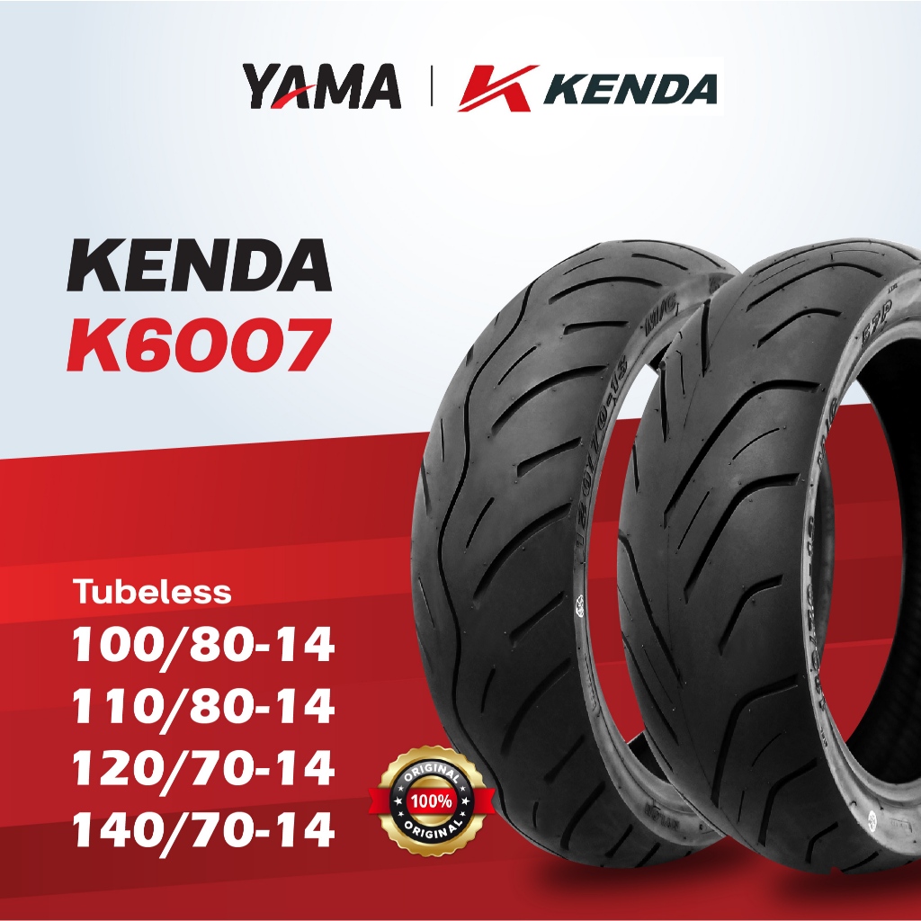 BAN LUAR TUBLESS KENDA K6007 RING 14 100/80-14 110/80-14 120/70-14 140/70-14