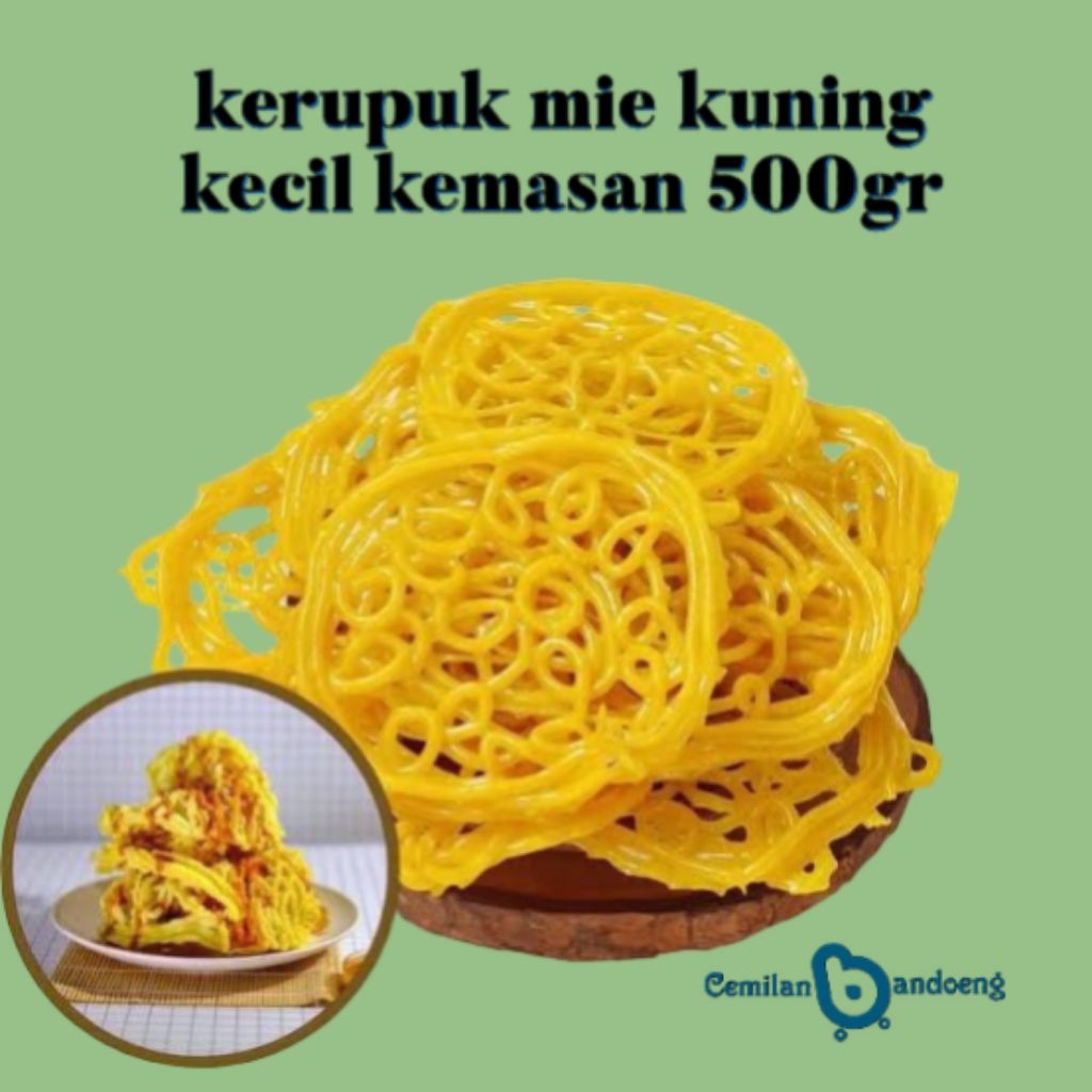 

KERUPUK MIE KUNING ASIN UKURAN KECIL 500GR