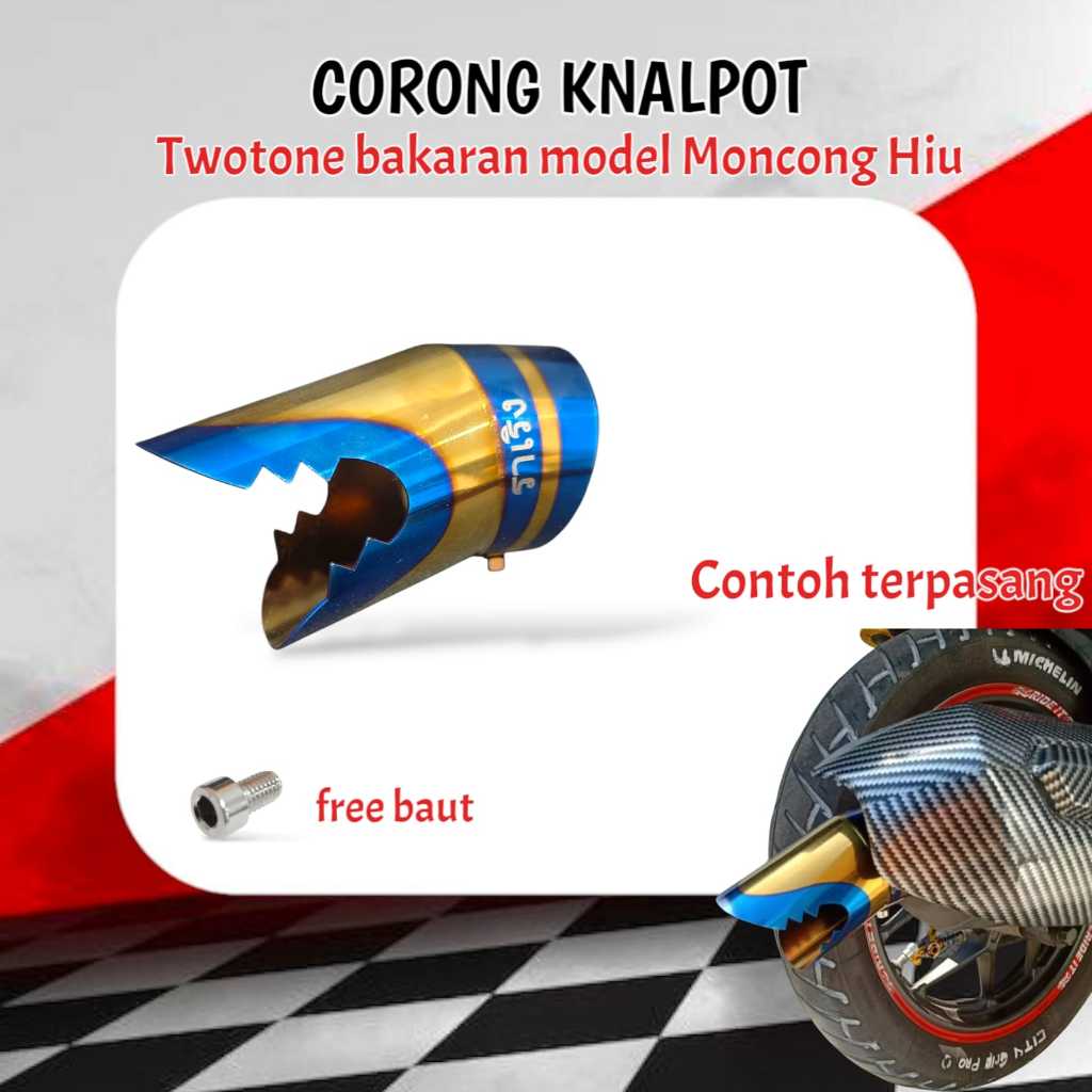 CORONG KNALPOT BLUE XXX TWOTONE MIO J-MIO M3-MIO SOUL GT-MIO SPORTY