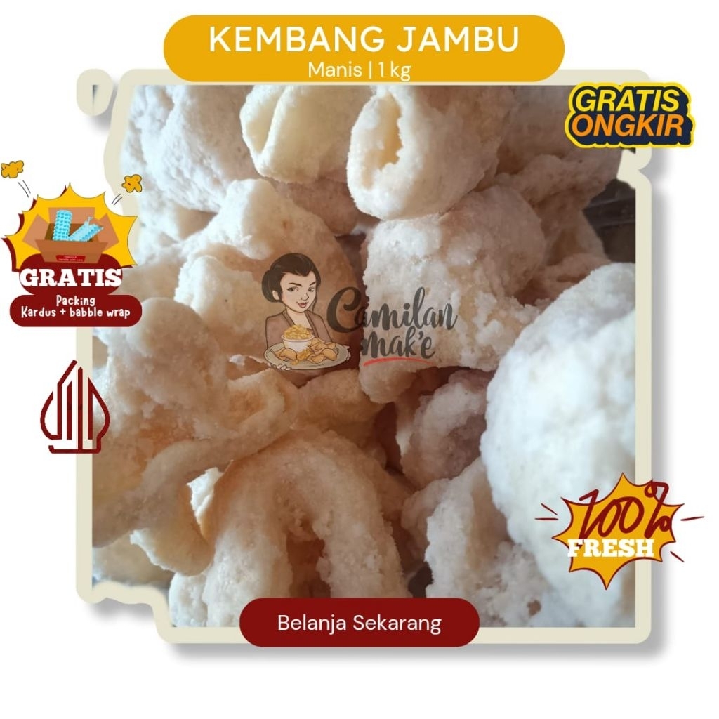 

KEMBANG JAMBU/ CAMILAN MAK'E/ CEMILAN KERING/ JAJANAN JADUL/ SNACK KILOAN