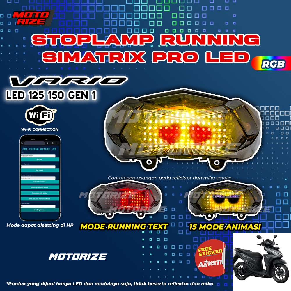 STOPLAMP RUNNING SIMATRIX PRO LED VARIO LED OLD STOPLAMP RUNNING TEXT ANIMASI SIMATRIX PRO RGB LAMPU