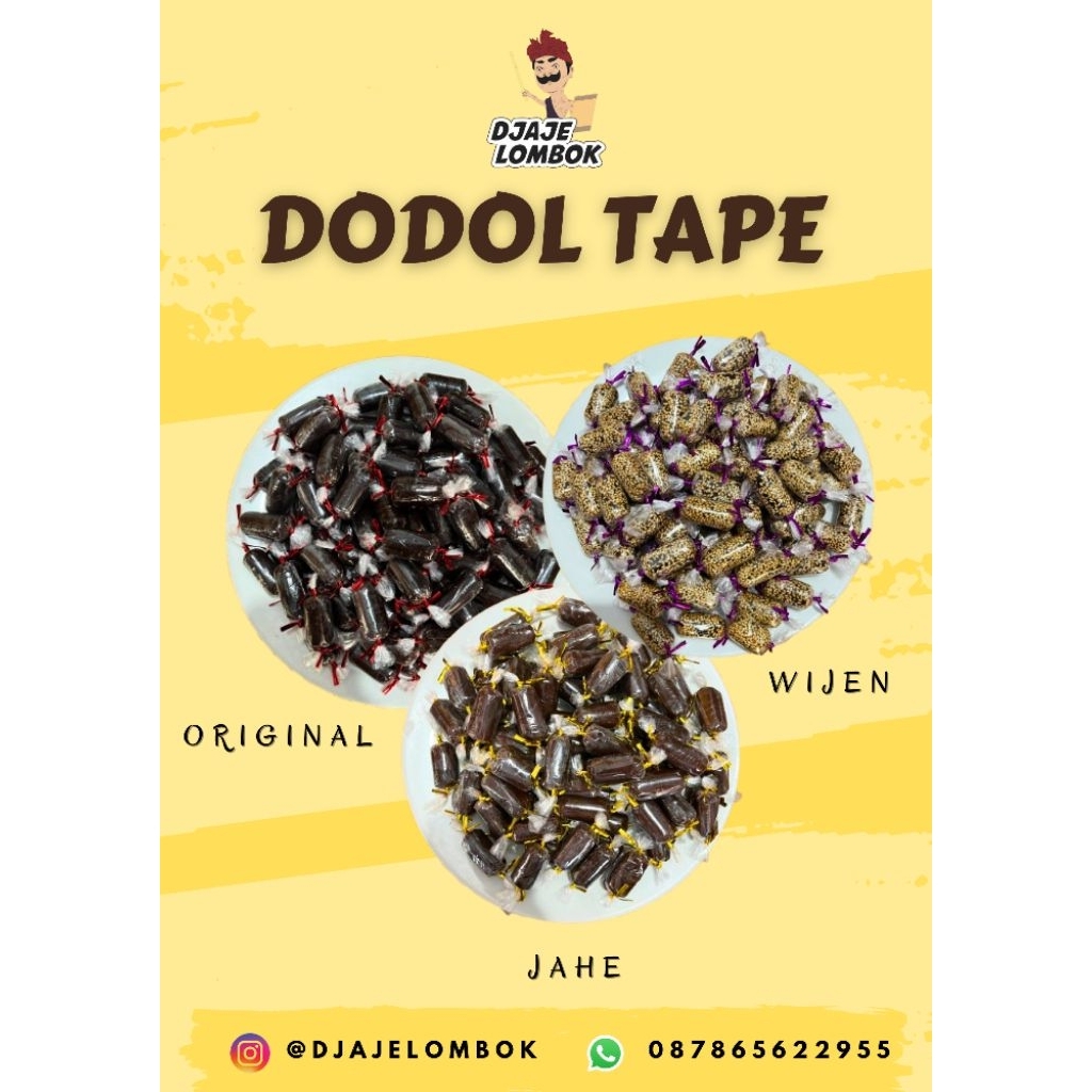 

1 KG, 500 GR, 250 GR OLEH-OLEH HALAL DODOL TAPE KHAS LOMBOK - TAPE VAIRASI RASA WIJEN, JAHE ORIGINAL
