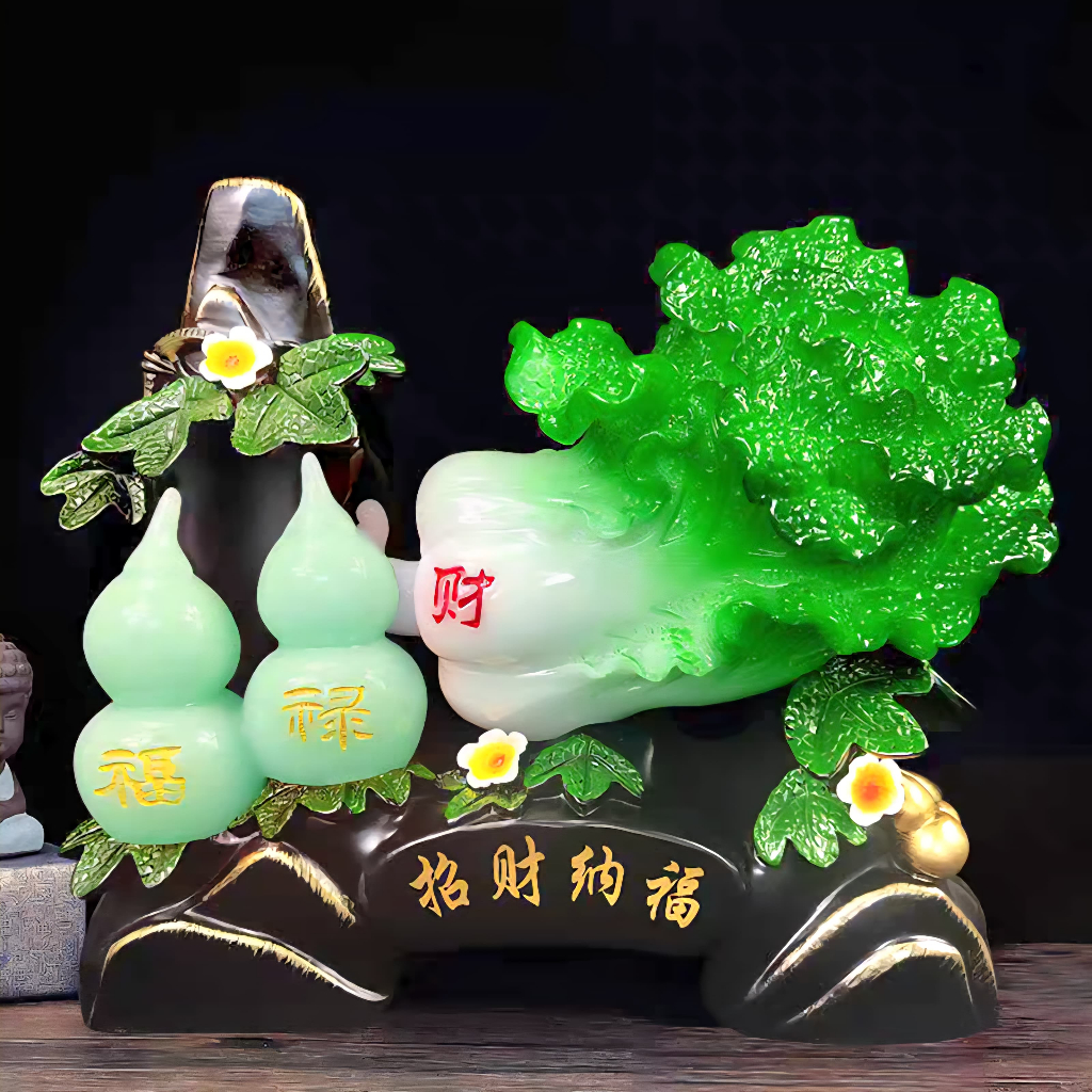 32cm Patung Sawi Besar Jumbo Kado Souvenir Imlek Sincia Sawi Putih Baicai Dekorasi Rumah Sawi Besar 