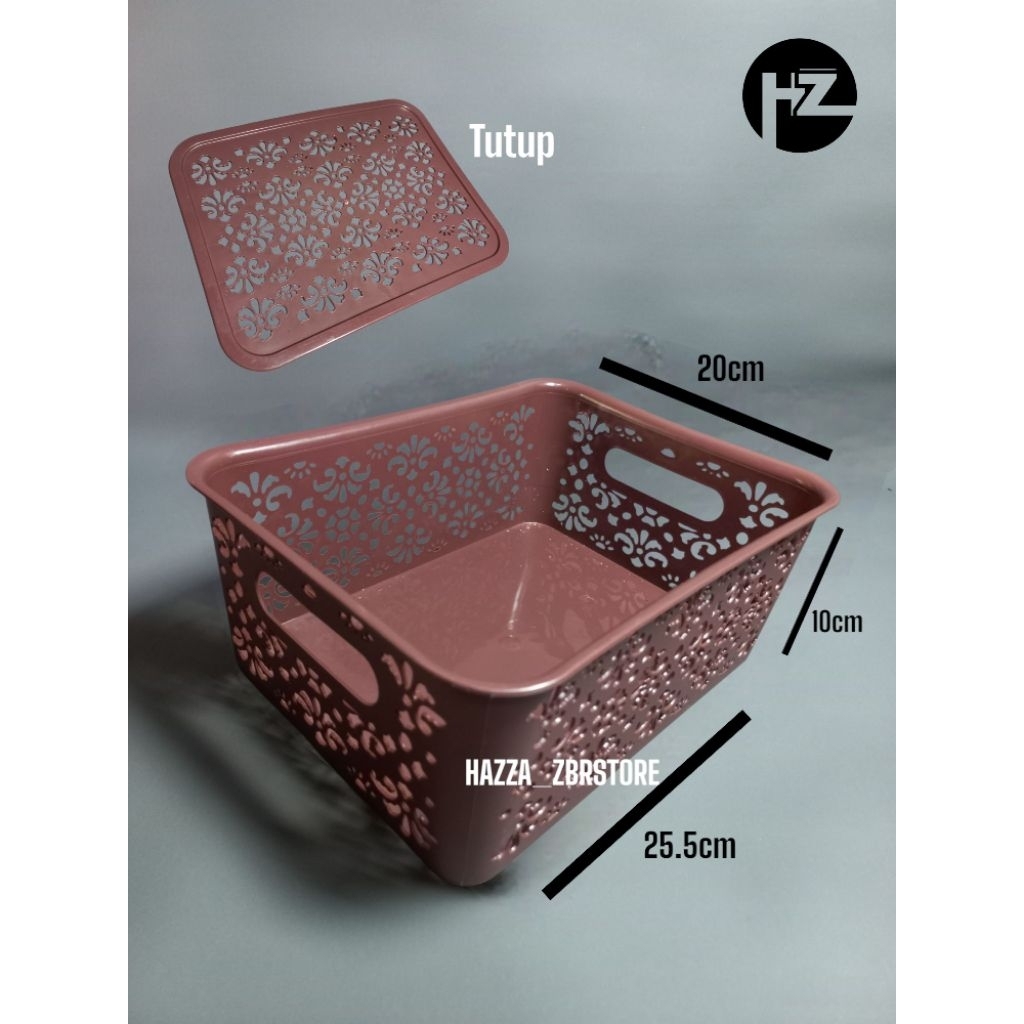 KERANJANG SERBAGUNA TUTUP / STORAGE BOX AESTHETIC / KERANJANG SEGI BUAH /HAJATAN SYUKURAN PLASTIK