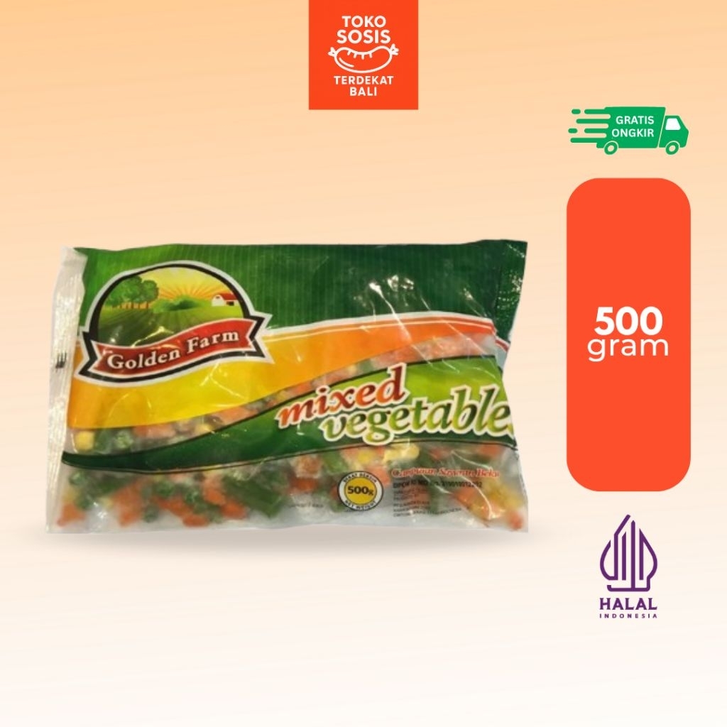 

Golden Farm Mixed Vegetable 500 gram | Sayuran Beku
