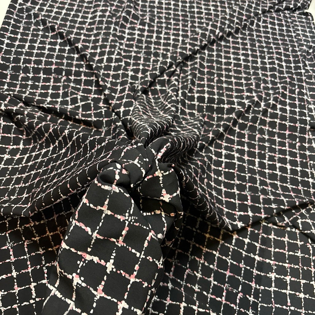 kain moscrepe motif kotak - kain crepe premium motif - kain meteran - kain gamis - kain bahan - Tree