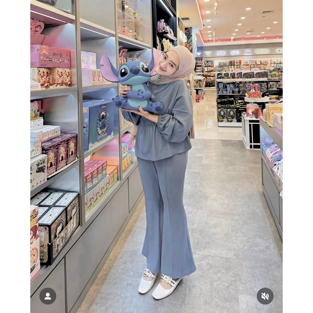 Marilyn Set (PLEATS) - Setelan Plisket Cutbray Premium Mewah Modelo Nency Pleats Set Cantik Jumbo