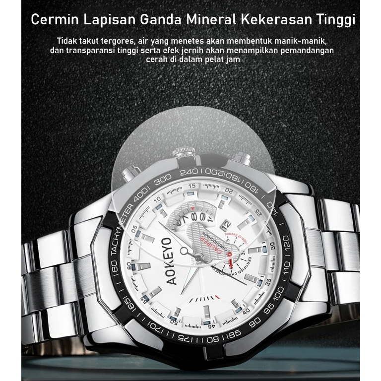 CUCI GUDANG AOKEYO S001 JAM TANGAN PRIA ANTI AIR ORIGINAL LUXURY STAINLESS STEEL JAM TANGAN COWOK